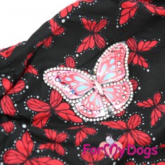 ДОЖДЕВИК &quot;БАБОЧКИ&quot; ЧЕРНО/КРАСНЫЙ ДЛЯ ДЕВОЧЕК