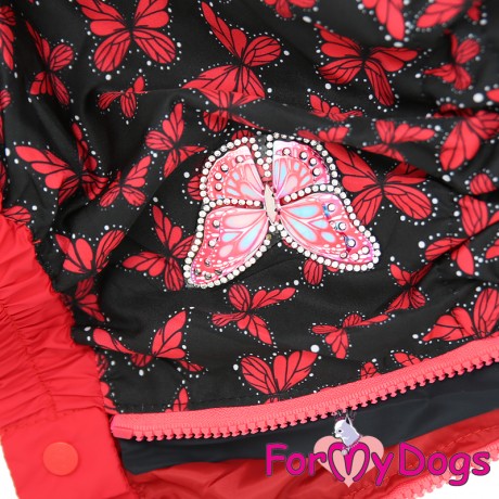 ДОЖДЕВИК "БАБОЧКИ" ЧЕРНО/КРАСНЫЙ ДЛЯ ДЕВОЧЕК