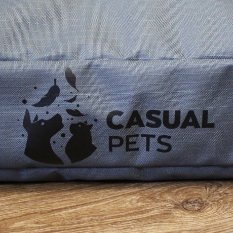 Просто лежак серый для собак средних пород со съемным чехлом Casual pets