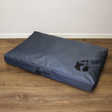Просто лежак серый для собак средних пород со съемным чехлом Casual pets