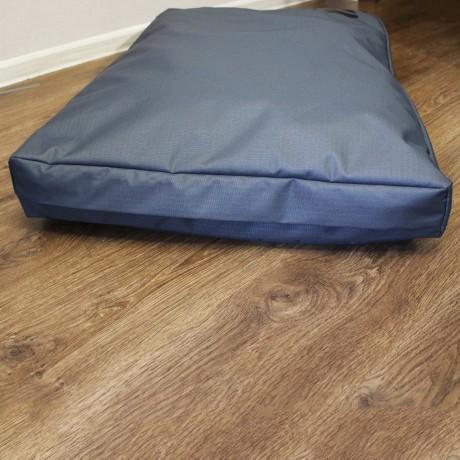 Просто лежак серый с зеленым для собак средних пород со съемным чехлом Casual pets