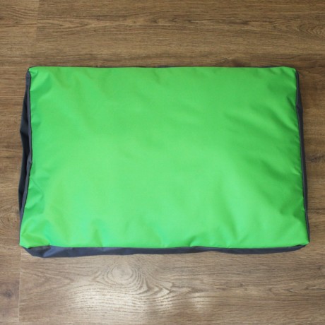 Просто лежак серый с зеленым для собак средних пород со съемным чехлом Casual pets