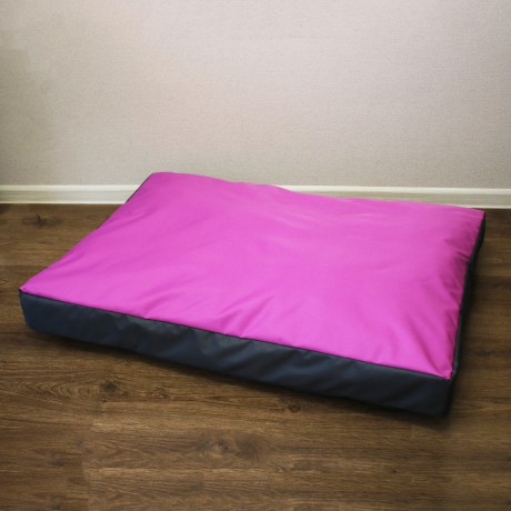 Просто лежак серый с розовым для собак средних пород со съемным чехлом Casual pets