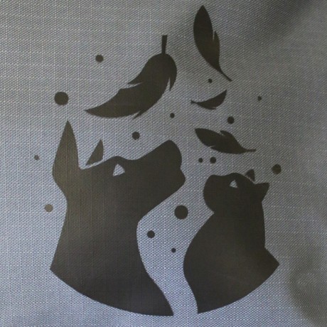 Просто лежак серый с оранжевым для собак средних пород со съемным чехлом Casual pets