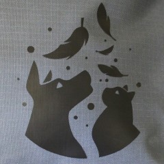 Просто лежак серый с оранжевым для собак средних пород со съемным чехлом Casual pets