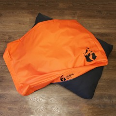 Просто лежак оранжевый с серым для собак средних пород со съемным чехлом Casual pets