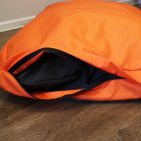 Просто лежак оранжевый с серым для собак средних пород со съемным чехлом Casual pets