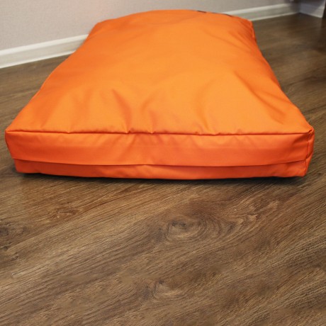 Просто лежак оранжевый с серым для собак средних пород со съемным чехлом Casual pets