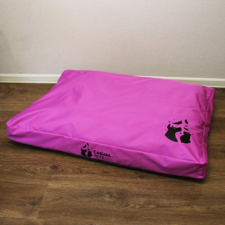 Просто лежак розовый для собак средних пород со съемным чехлом Casual pets