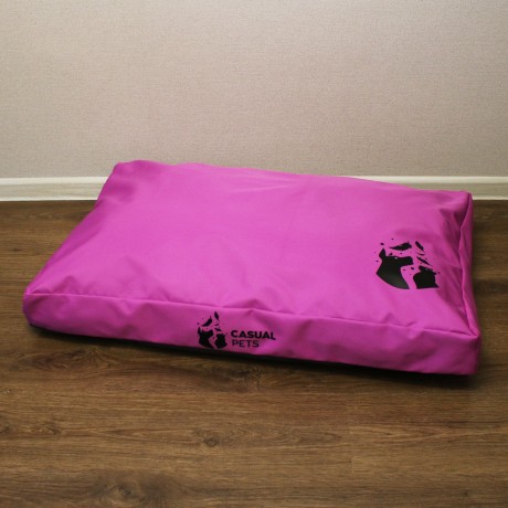 Просто лежак розовый для собак средних пород со съемным чехлом Casual pets