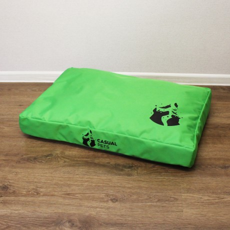 Просто лежак зеленый для собак средних пород со съемным чехлом Casual pets