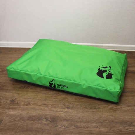 Просто лежак зеленый для собак средних пород со съемным чехлом Casual pets