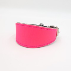 Ошейник-селедка неон для собак из натуральной кожи 