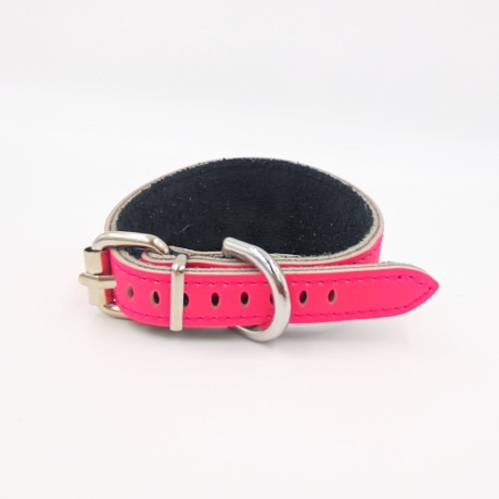 Ошейник-селедка неон для собак из натуральной кожи