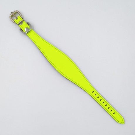 Ошейник-селедка неон для собак из натуральной кожи