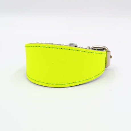 Ошейник-селедка неон для собак из натуральной кожи