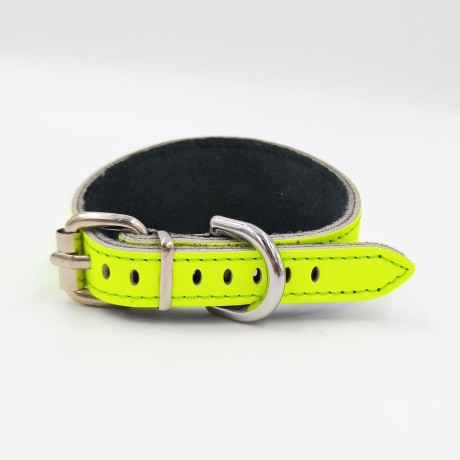Ошейник-селедка неон для собак из натуральной кожи