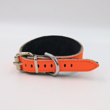 Ошейник-селедка неон для собак из натуральной кожи