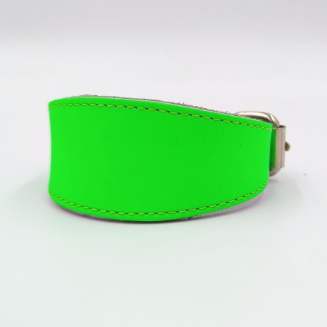 Ошейник-селедка неон для собак из натуральной кожи