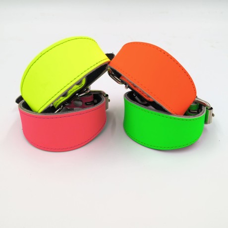 Ошейник-селедка неон для собак из натуральной кожи