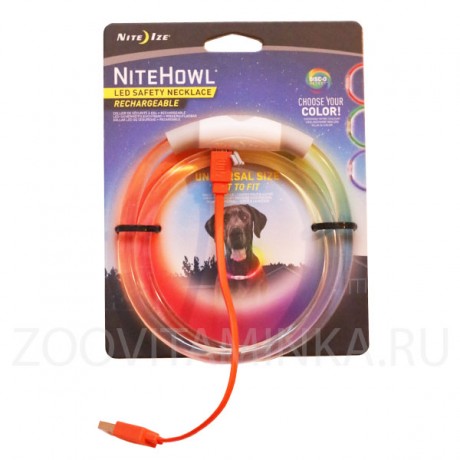 ПОДЗАРЯЖАЕМЫЙ СВЕТОДИОДНЫЙ ОШЕЙНИК NITEHOWL® С ТЕХНОЛОГИЕЙ DISC-O SELECT™