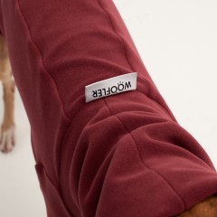 Водолазка для собак из флиса с рукавами бордовая 