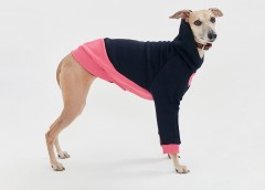 Толстовка для собак темно-синяя с розовым TANKER BASE WINTER ROSE