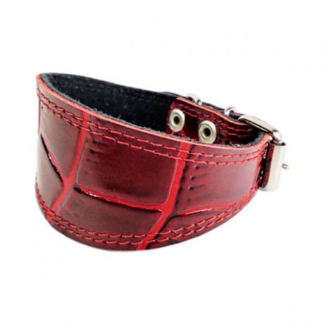 Мягкий кожаный ошейник селедка 23-28 см