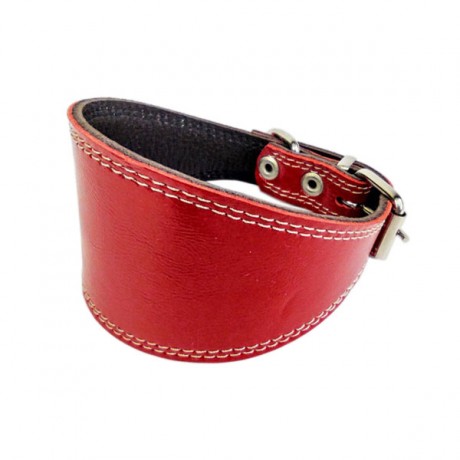 Мягкий кожаный ошейник селедка 28-32 см