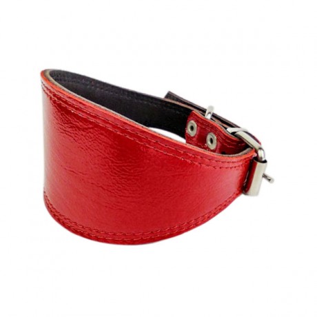 Мягкий кожаный ошейник селедка 30-36 см