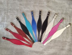 Мягкий кожаный ошейник селедка 30-36 см