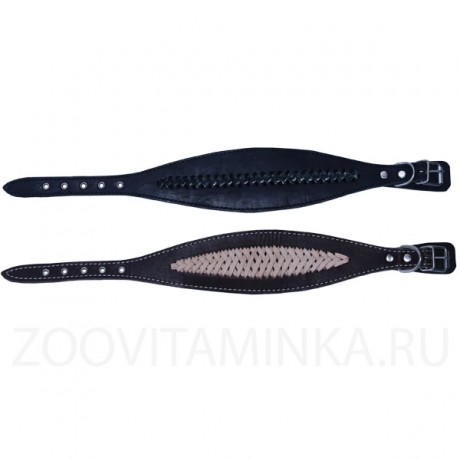 Кожаный ошейник "селедка" из фетра