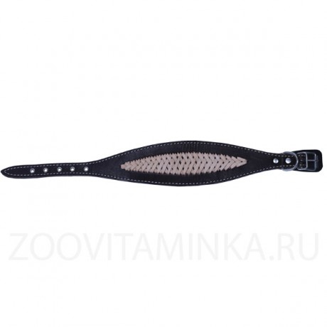 Кожаный ошейник "селедка" из фетра