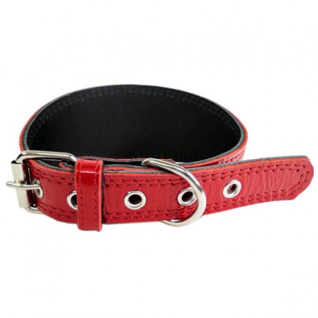 Мягкий кожаный ошейник селедка 32-40 см