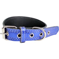 Мягкий кожаный ошейник селедка 32-40 см