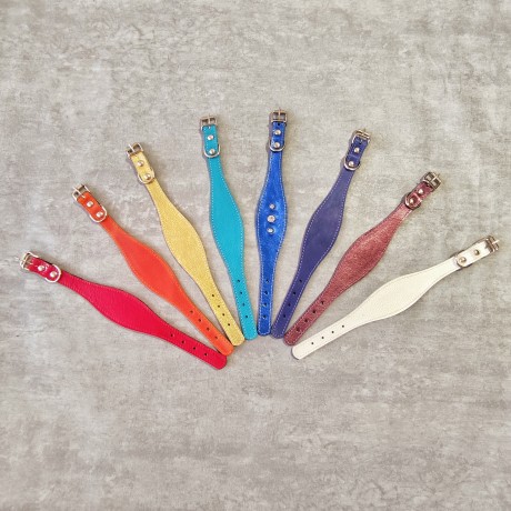 Мягкий кожаный ошейник селедка 19-23 см