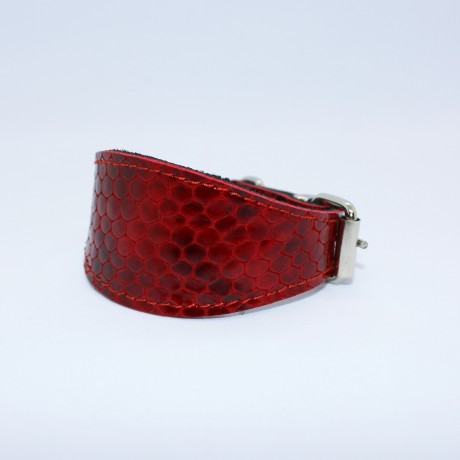 Мягкий кожаный ошейник селедка 19-23 см